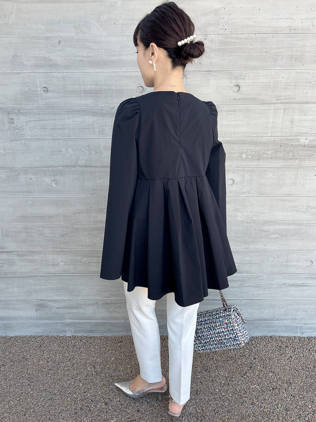 Heartcuore Cape Blouse Black