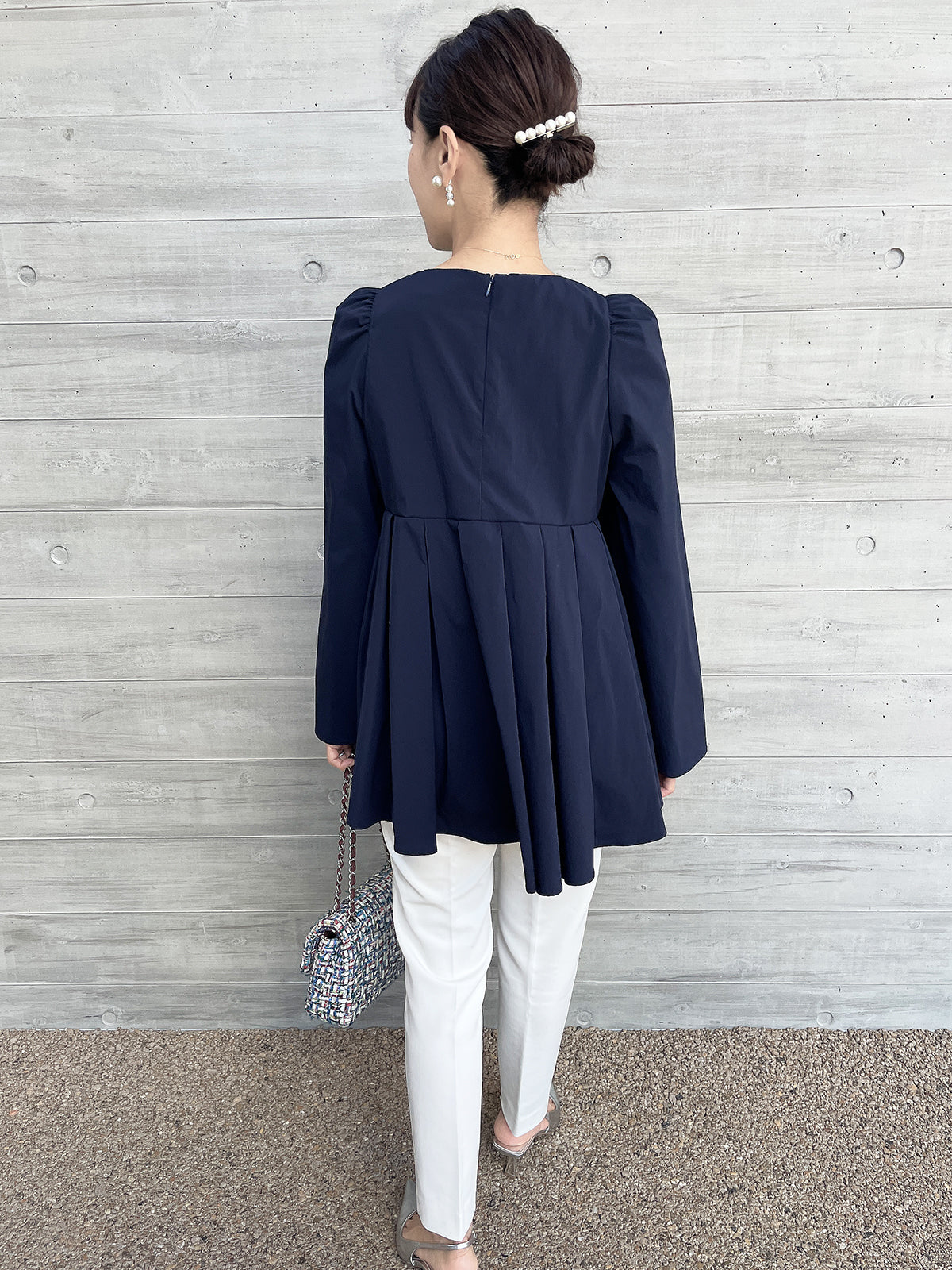 Heartcuore Cape Blouse Navy