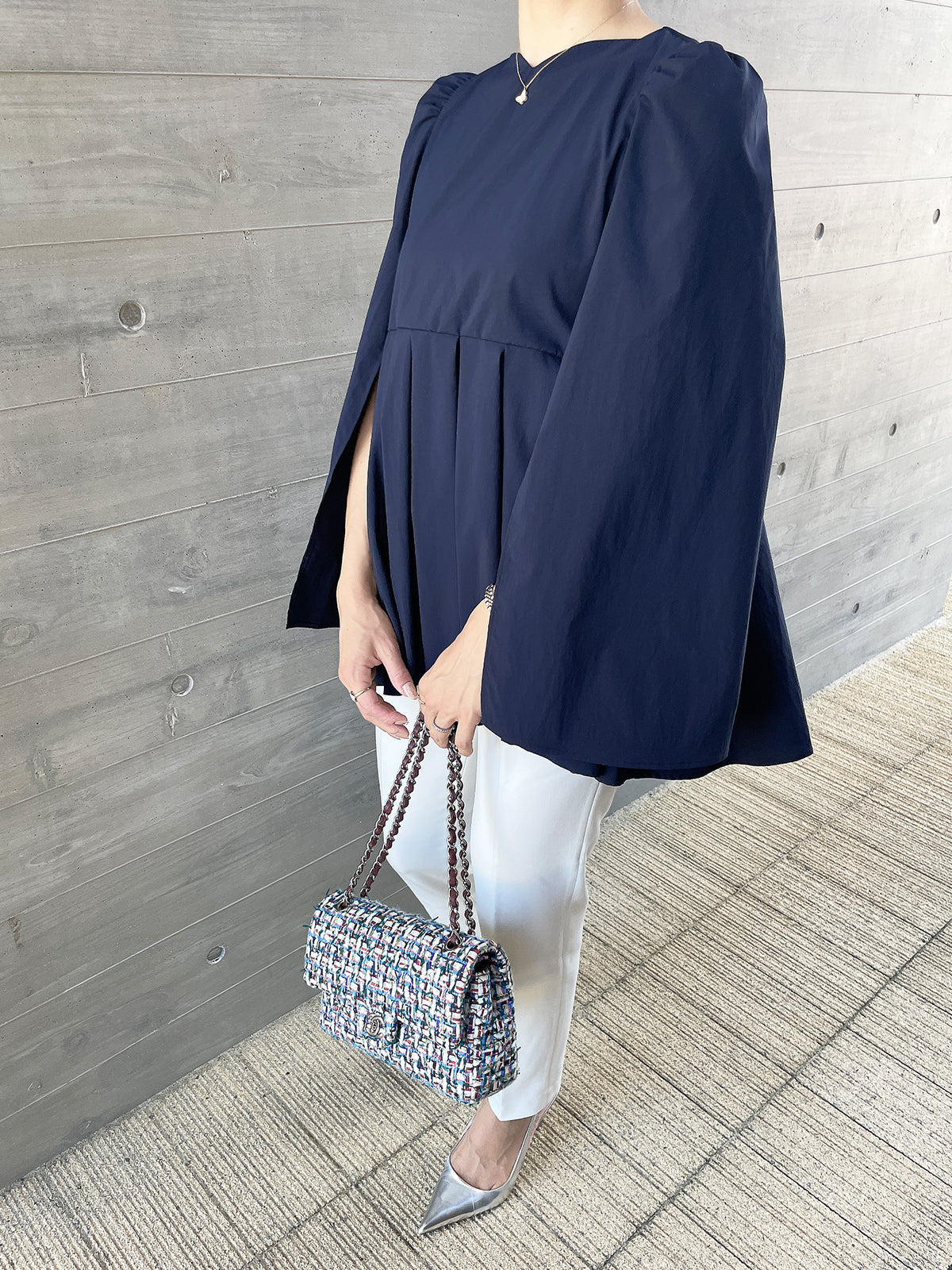 Heartcuore Cape Blouse Navy