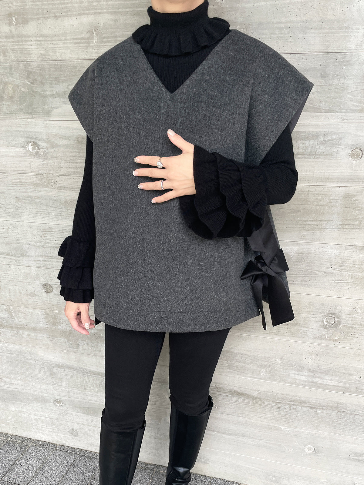 Hilary rib knit Black