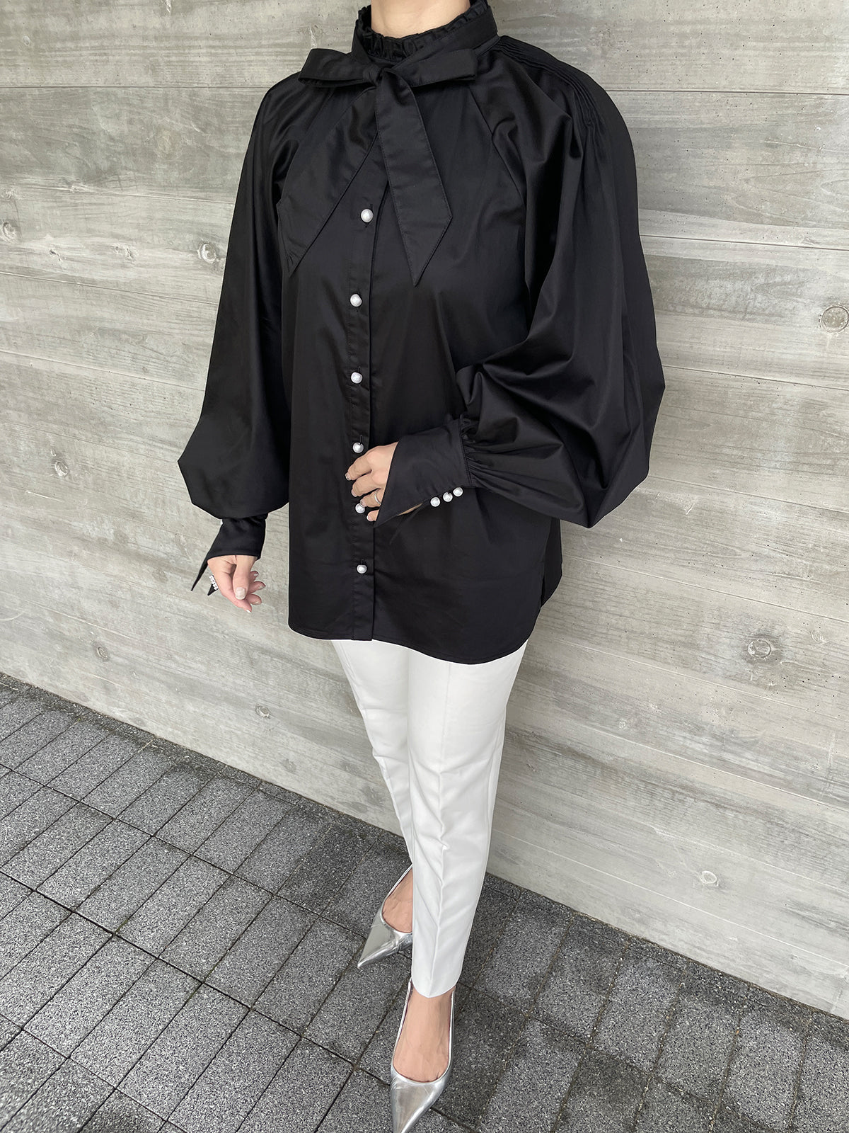 Lupure ribbon blouse Black