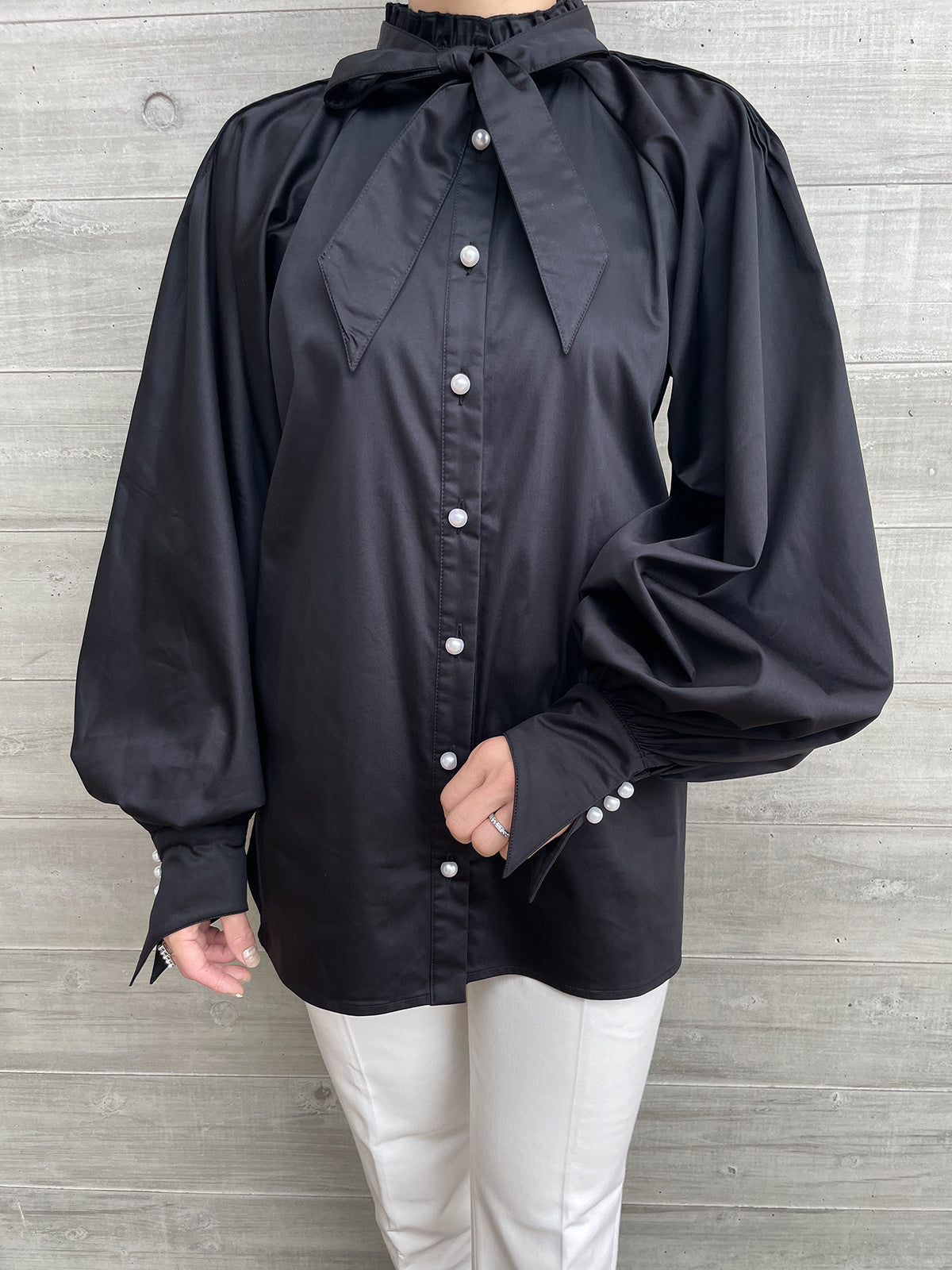 Lupure ribbon blouse Black