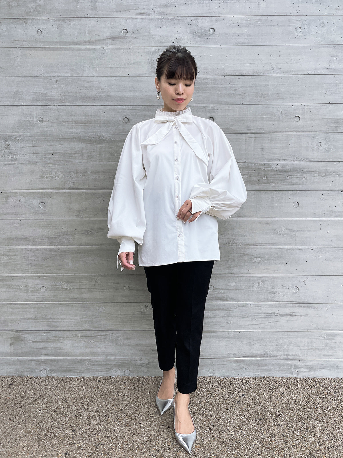 Lupure ribbon blouse White