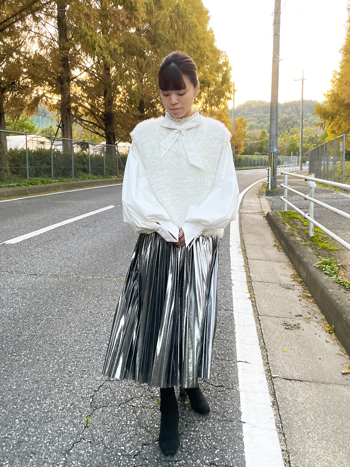 Lupure ribbon blouse White