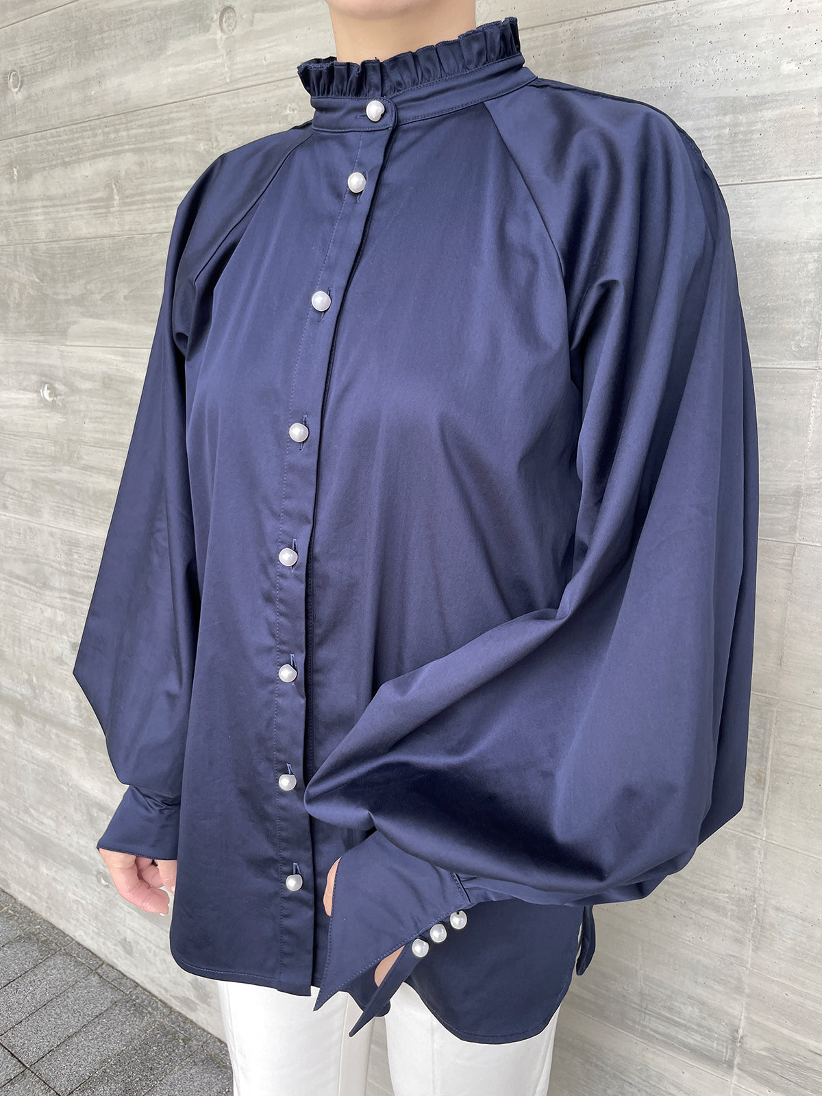 Lupure ribbon blouse Navy / ルピュアリボンブラウス ネイビー