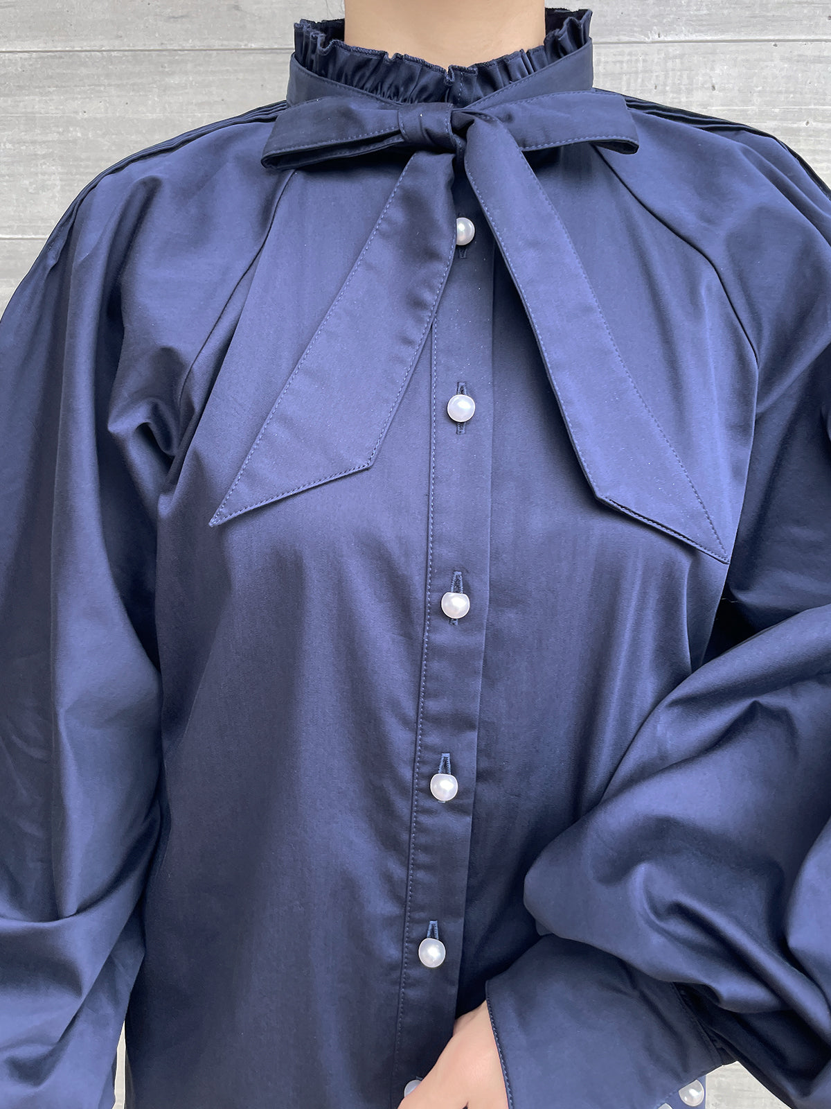 Lupure ribbon blouse Navy / ルピュアリボンブラウス ネイビー