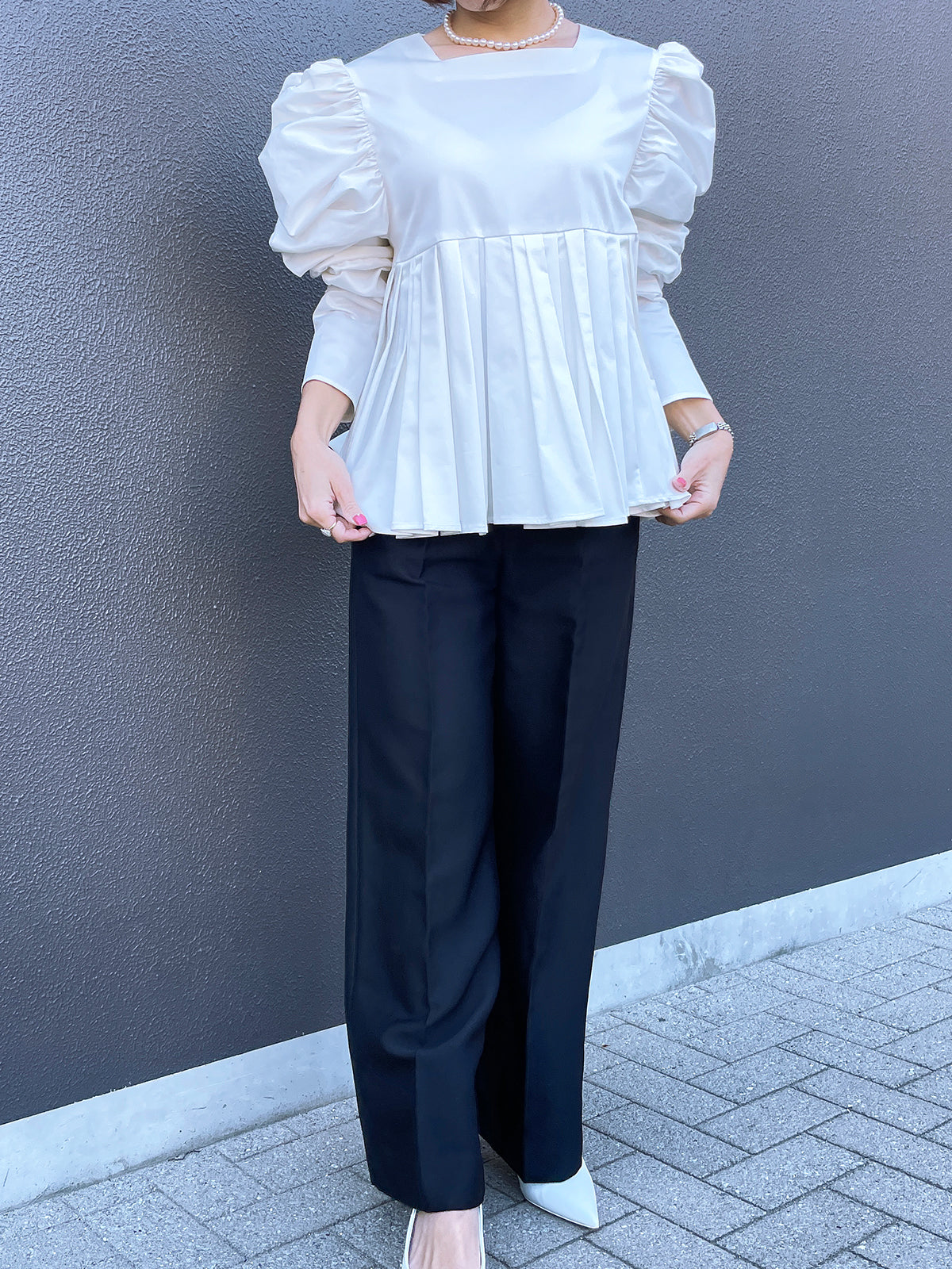 MKMK puffsquare blouse White / MOKUMOKU puffsquare blouse White