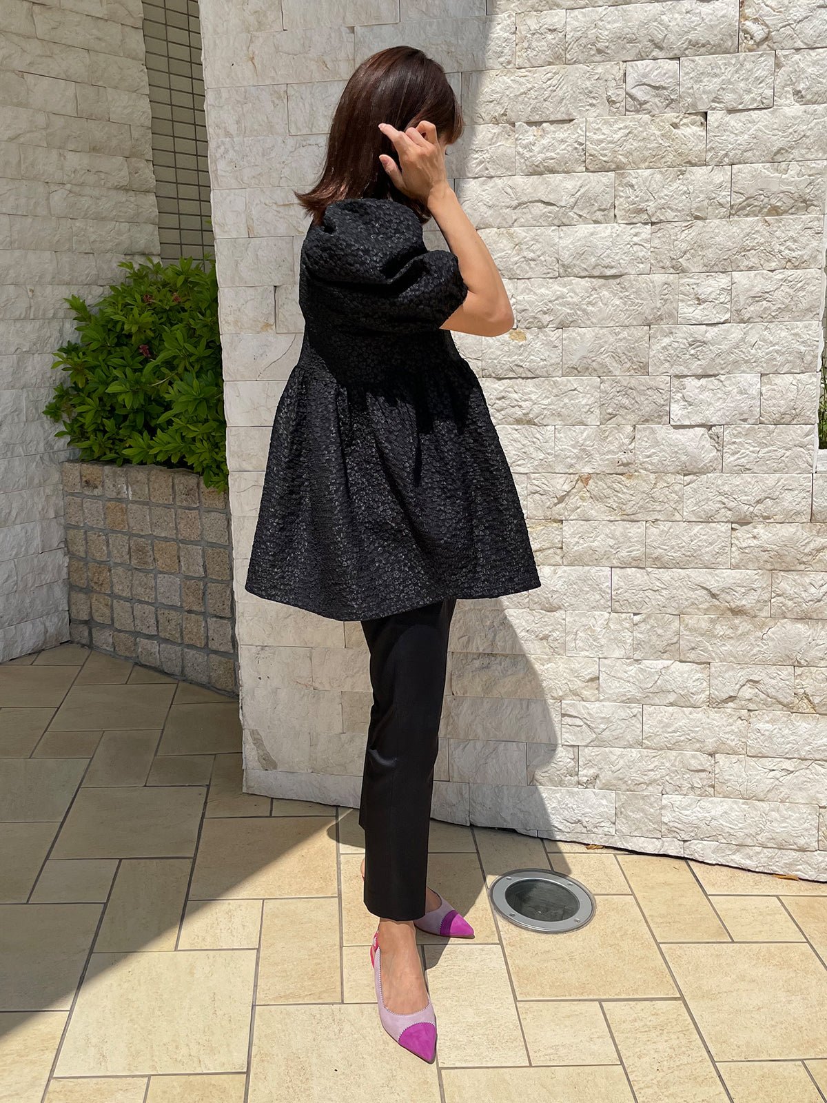 Jacquard Flowers Tops