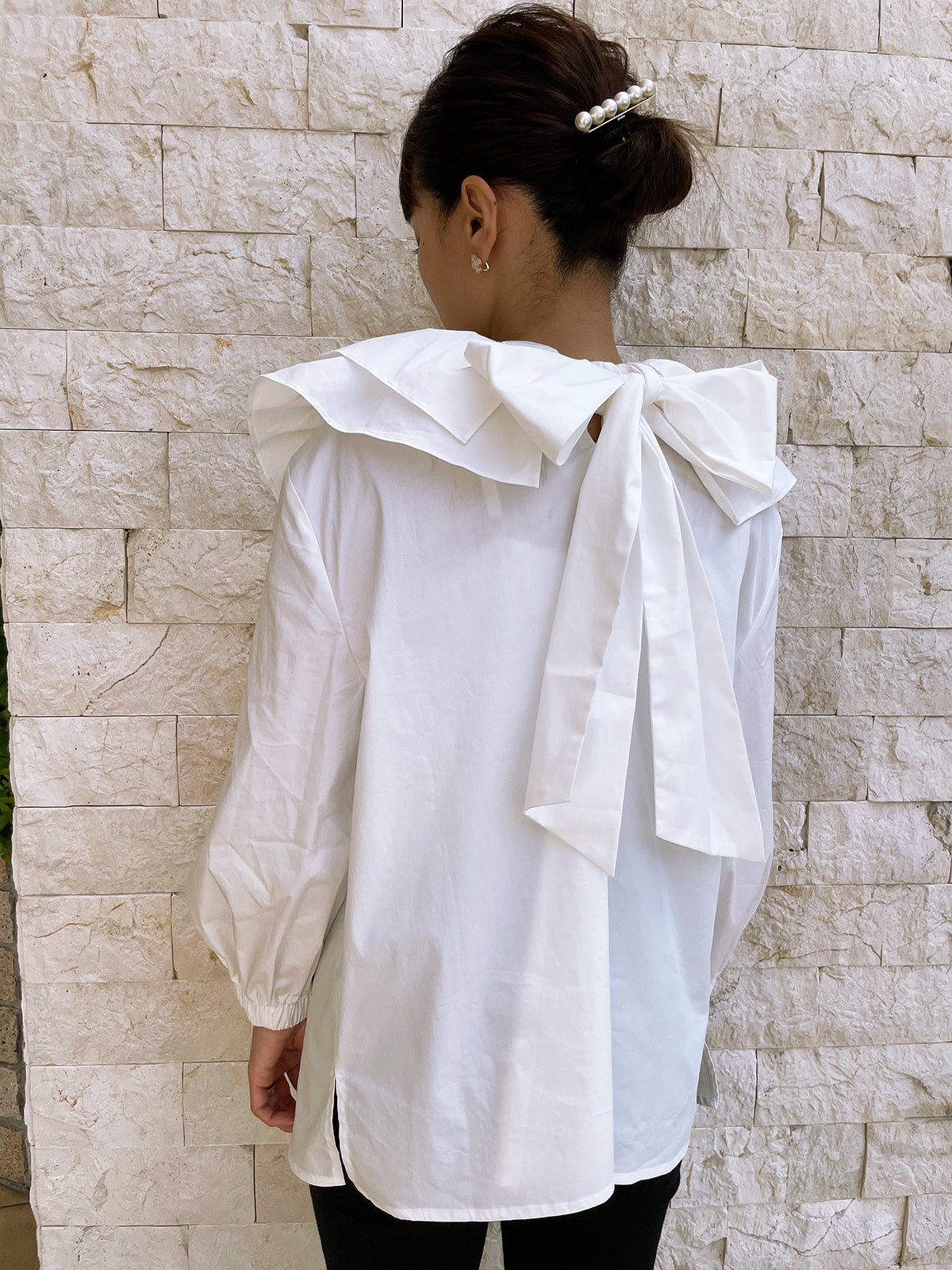 Ribbon Blouse White