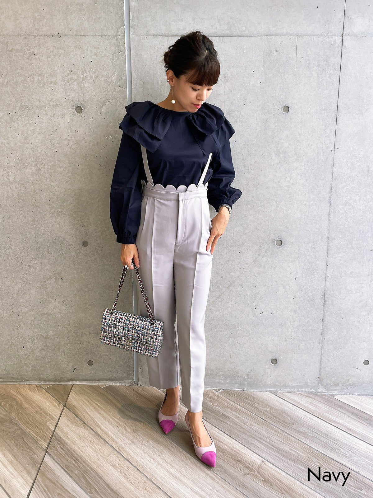 Ribbon Blouse Navy