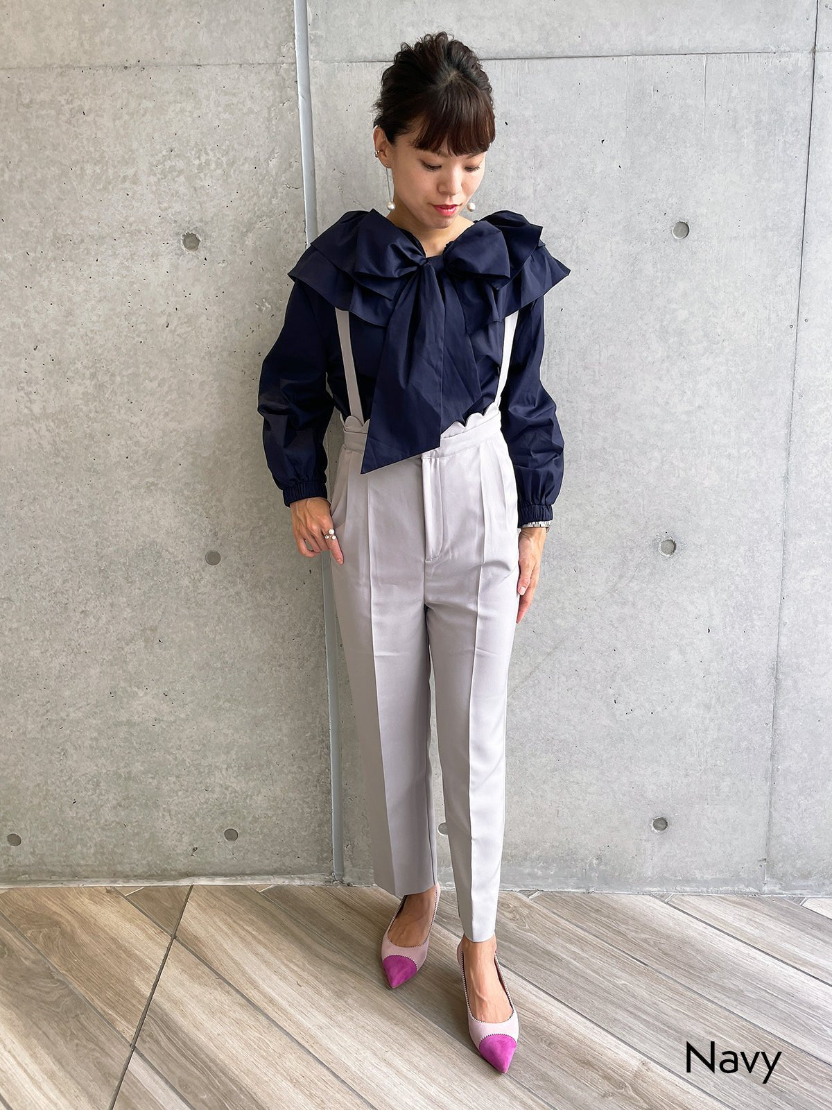 Ribbon Blouse Navy