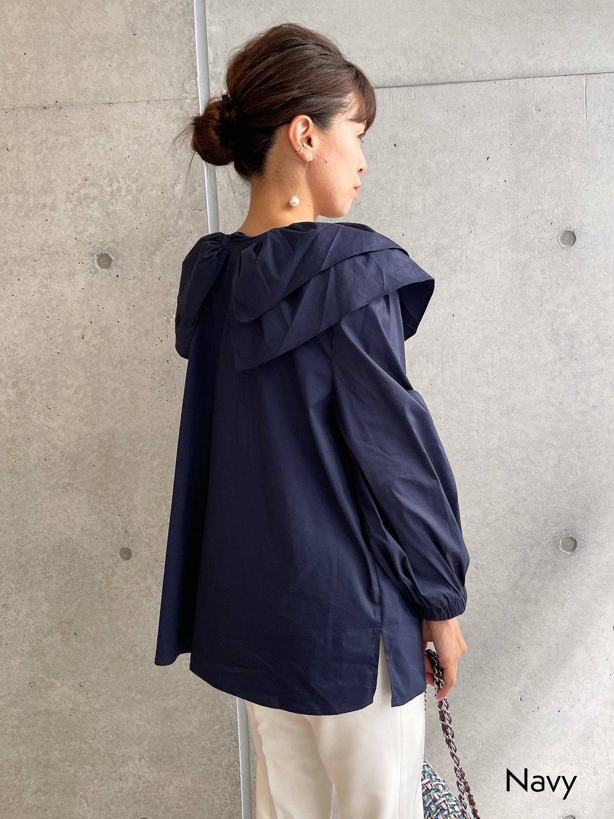 Ribbon Blouse Navy