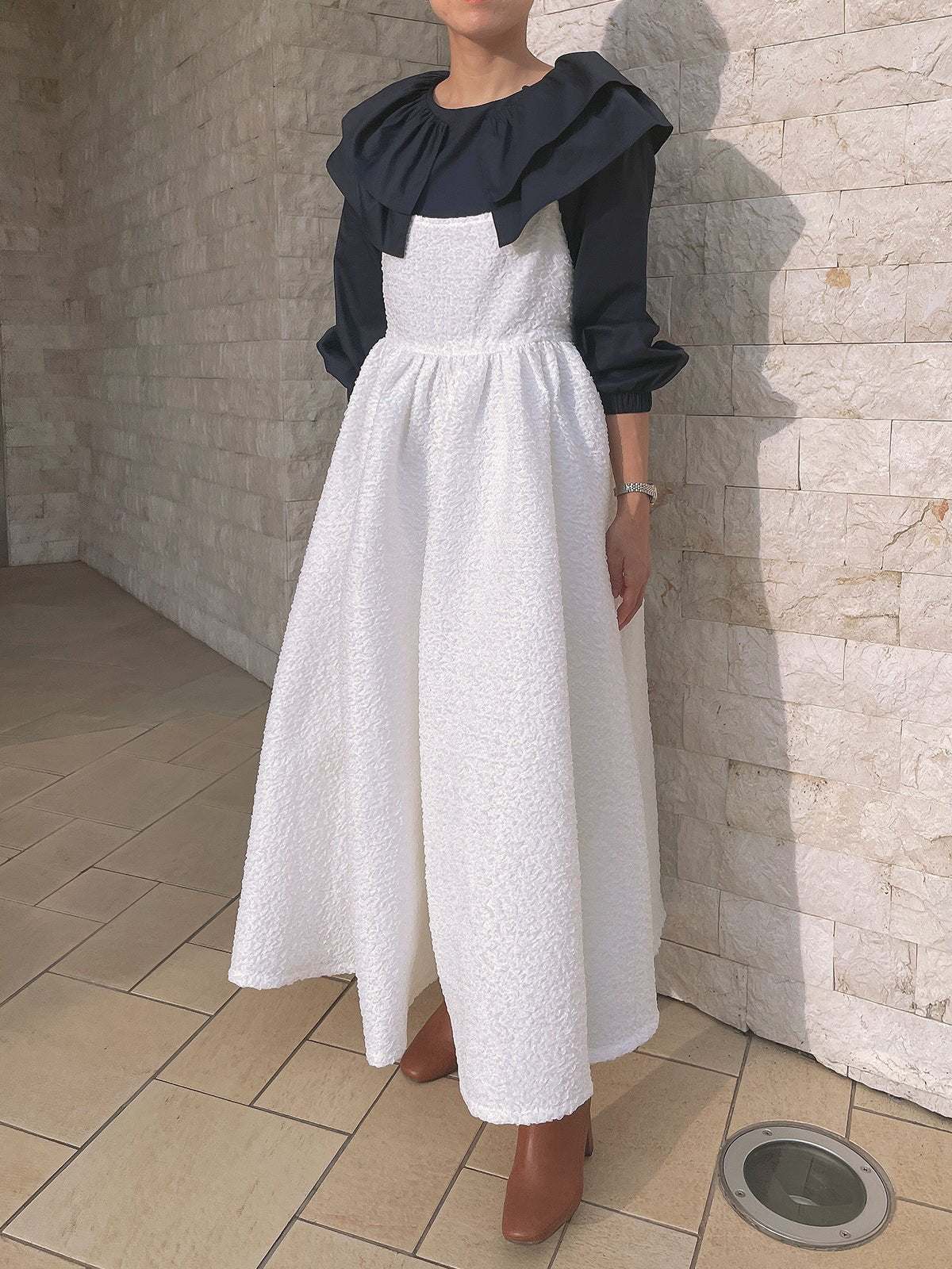 Ribbon Blouse Navy