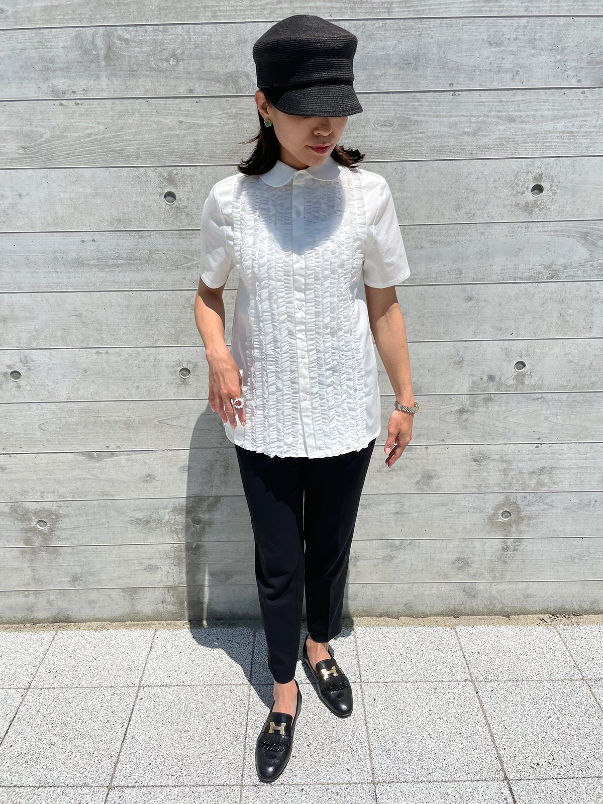 TULLE FRILL Blouse White