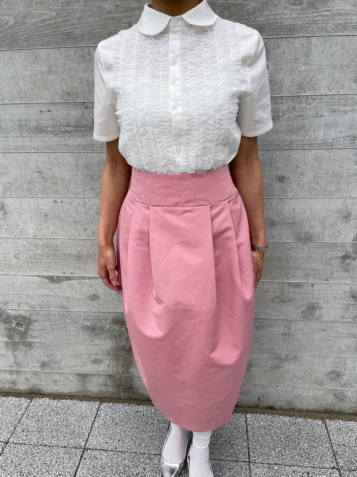 TULLE FRILL Blouse White