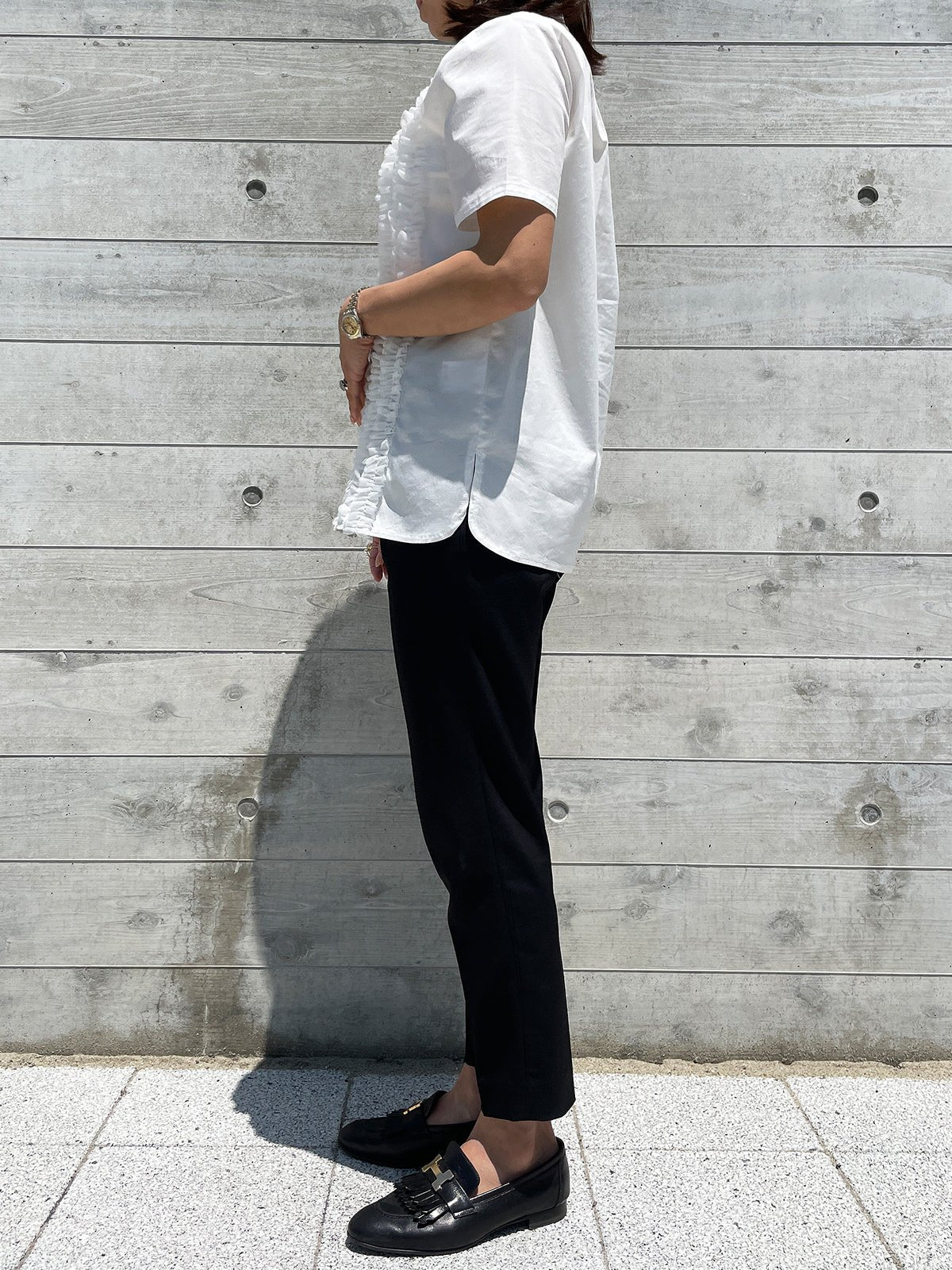 TULLE FRILL Blouse White