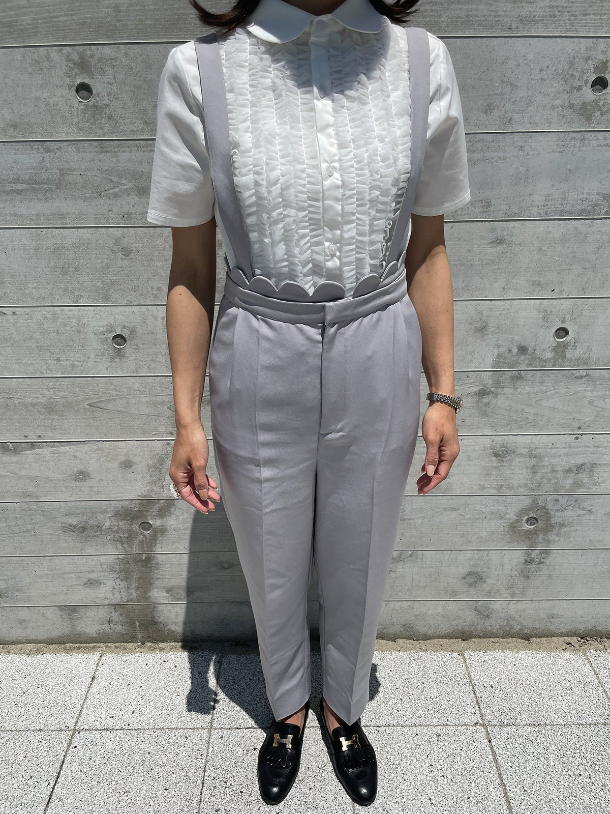 TULLE FRILL Blouse White