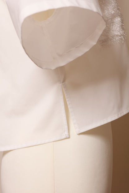 MKMK short blouse White / モケモケ ショート ブラウス ホワイト