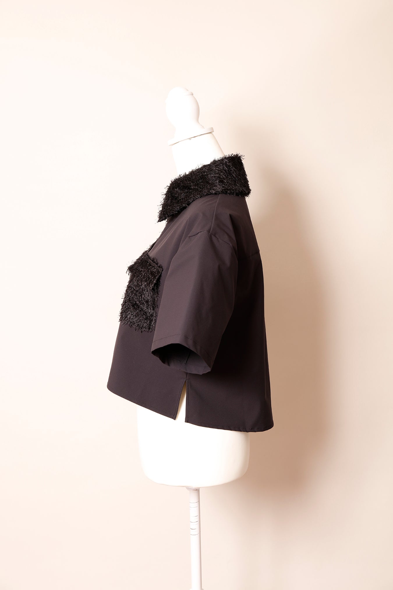 MKMK short blouse Black / モケモケ ショート ブラウス ブラック