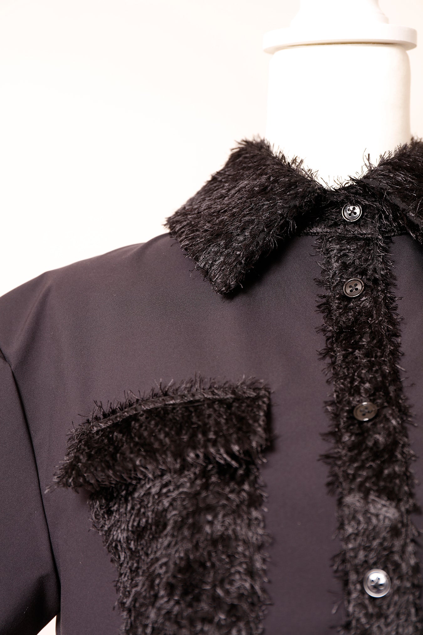 MKMK short blouse Black / モケモケ ショート ブラウス ブラック