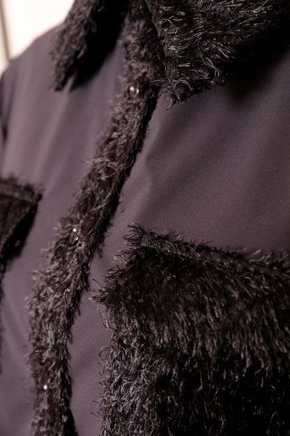 MKMK short blouse Black / モケモケ ショート ブラウス ブラック