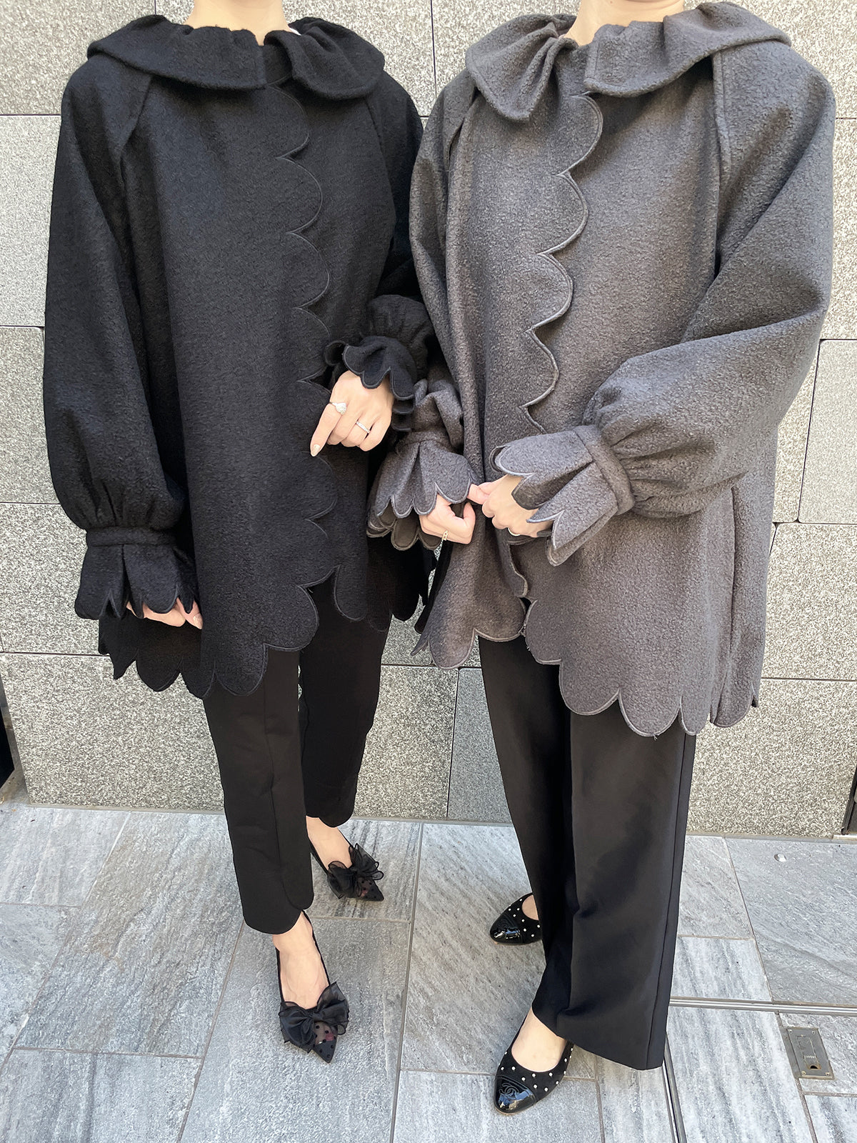 Dual styles scallop coat