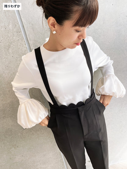 Flower sleeve cut and sew White /  フラワースリーブカットソー ホワイト