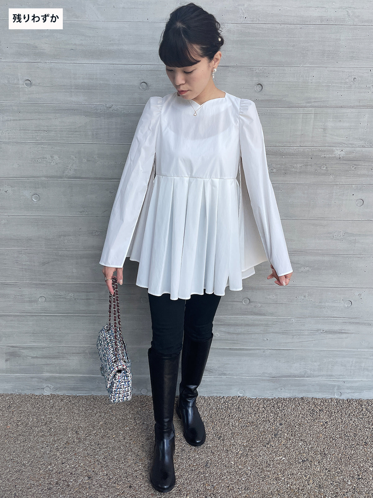 Heartcuore Cape Blouse White