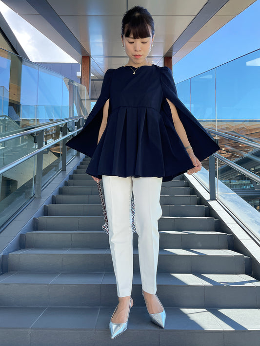 Heartcuore Cape Blouse Navy