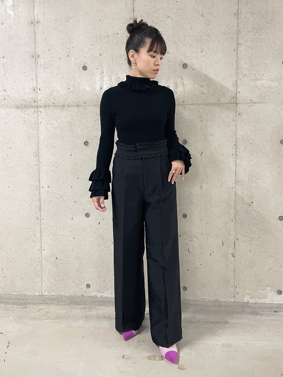 Hilary rib knit Black / ヒラリーリブニットブラック