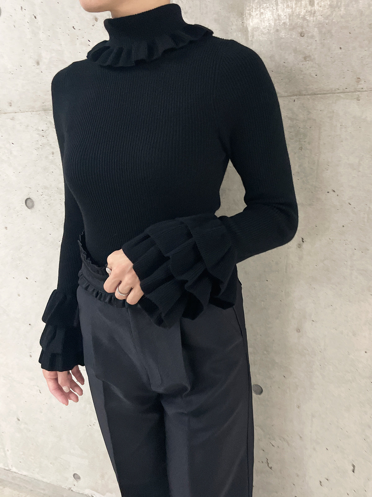 Hilary rib knit Black / ヒラリーリブニットブラック