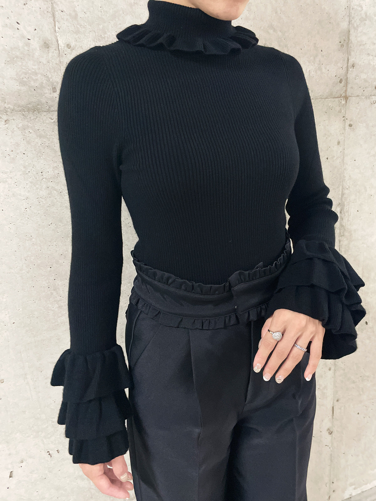 Hilary rib knit Black / ヒラリーリブニットブラック