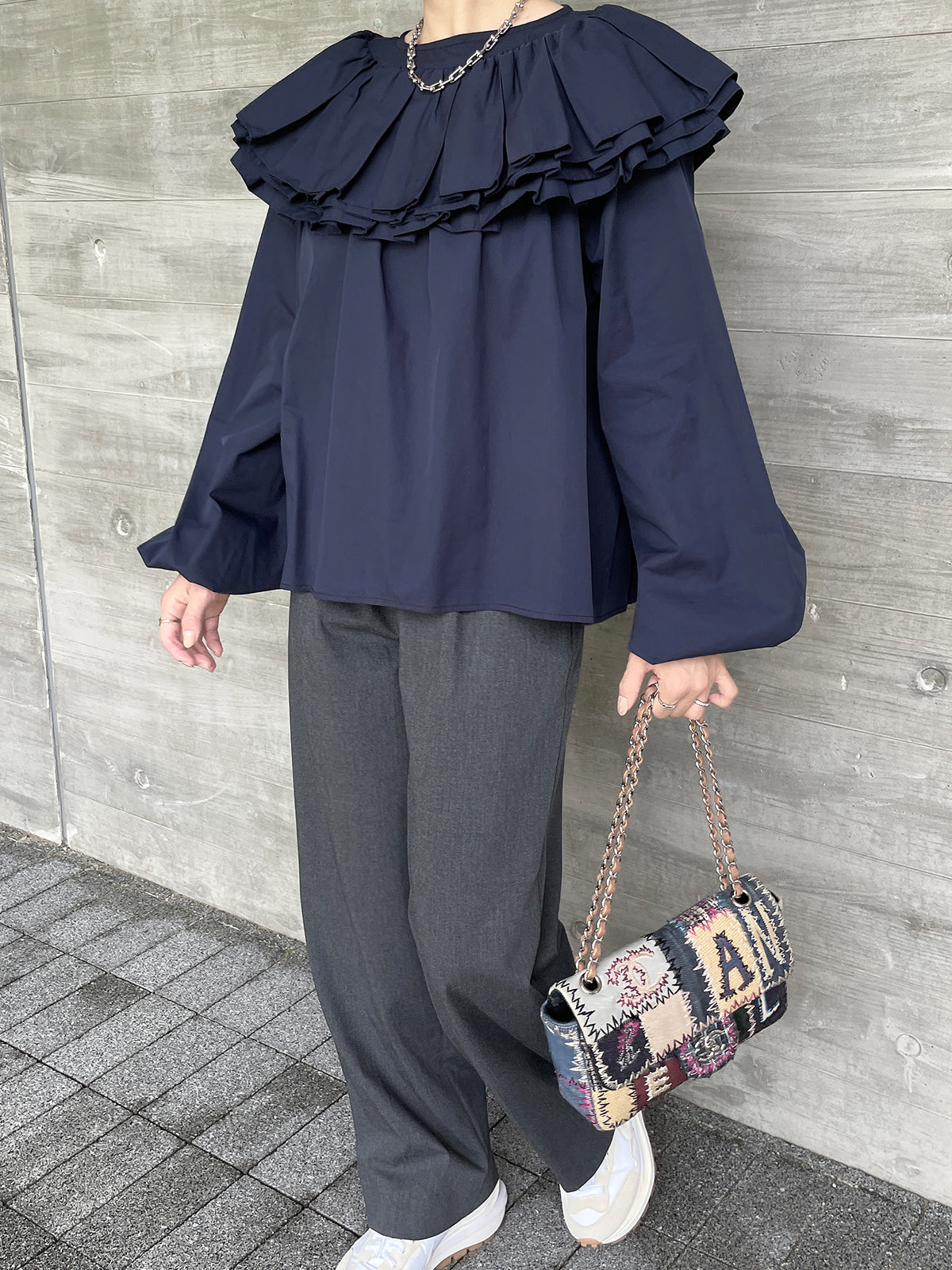 HARISEN Blouse Navy / ハリセンブラウス ネイビー