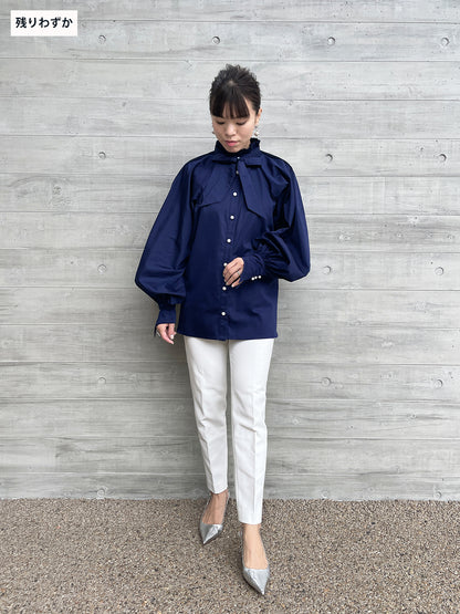 Lupure ribbon blouse Navy /  ルピュアリボンブラウス  ネイビー