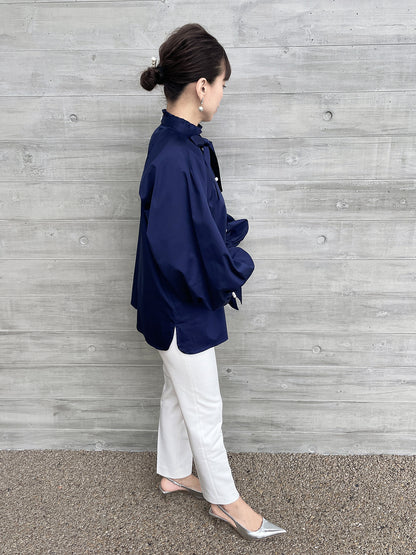 Lupure ribbon blouse Navy /  ルピュアリボンブラウス  ネイビー