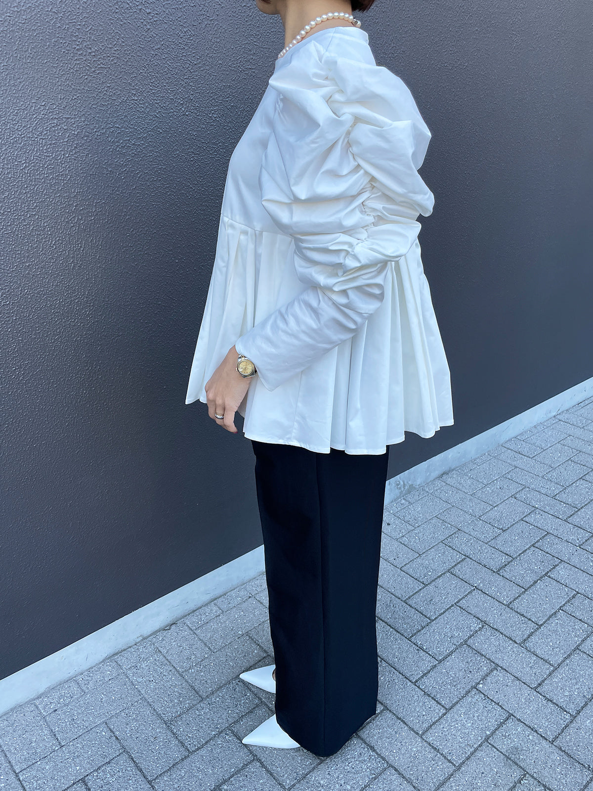 MKMK puffsquare blouse White /  モクモクパフスクエアブラウス ホワイト