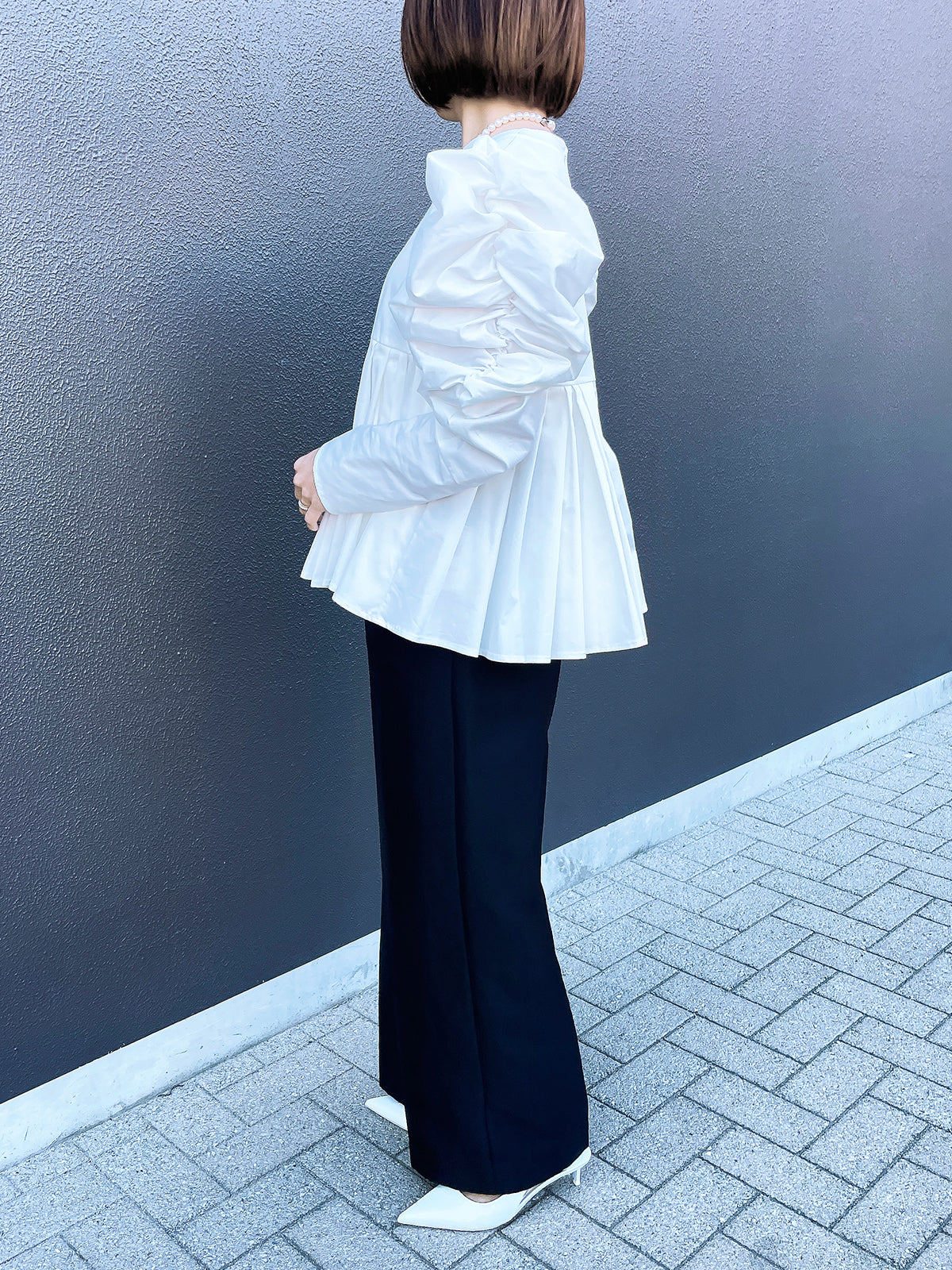 MKMK puffsquare blouse White /  モクモクパフスクエアブラウス ホワイト