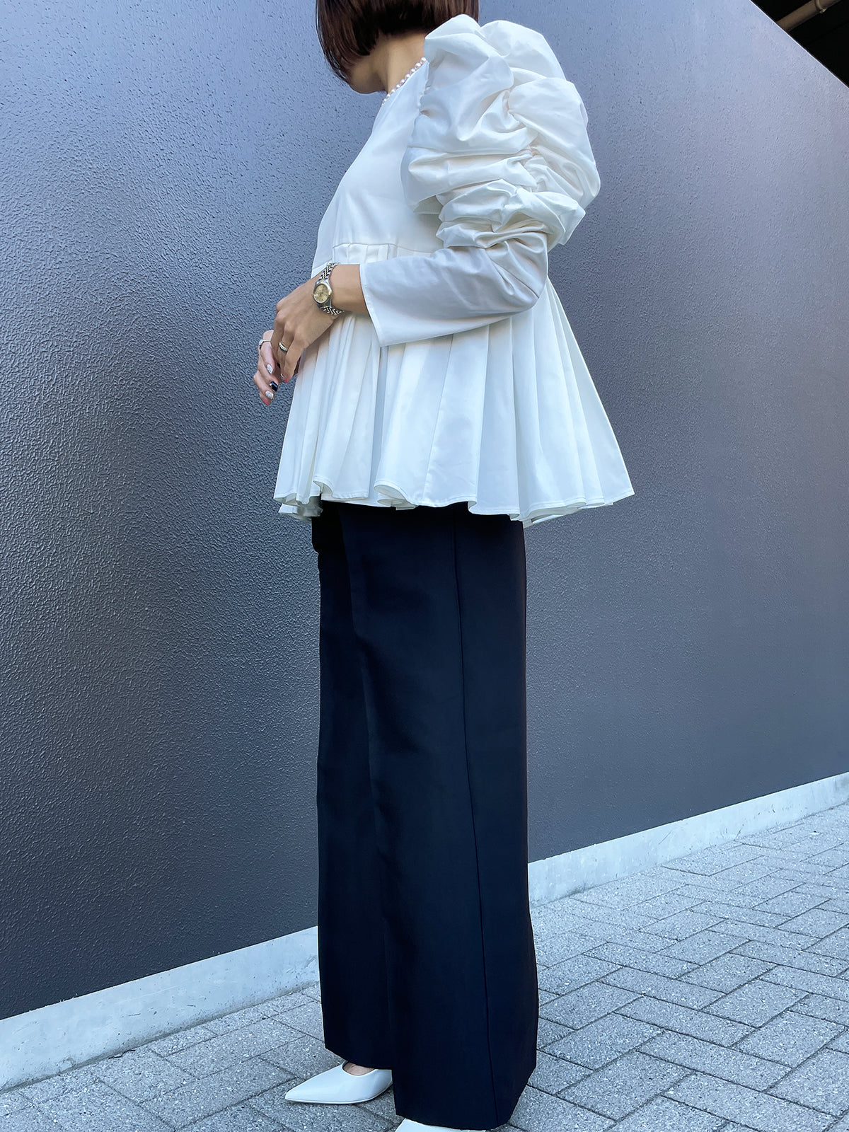 MKMK puffsquare blouse White /  モクモクパフスクエアブラウス ホワイト