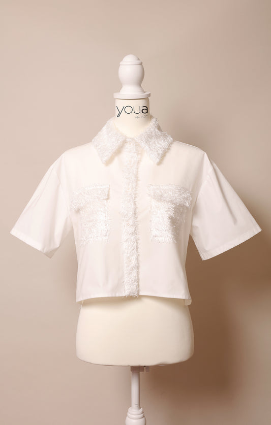 MKMK short blouse White / モケモケ ショート ブラウス ホワイト