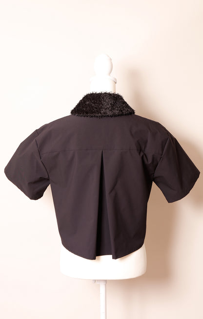 MKMK short blouse Black / モケモケ ショート ブラウス ブラック
