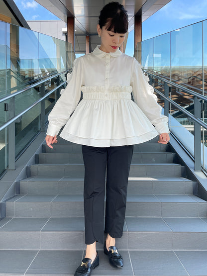 Peplum Frill Blouse White