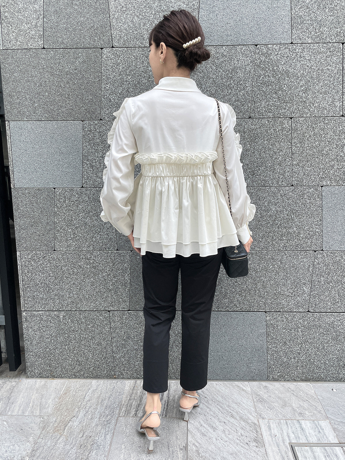 Peplum Frill Blouse White / ペプラムフリルブラウス ホワイト