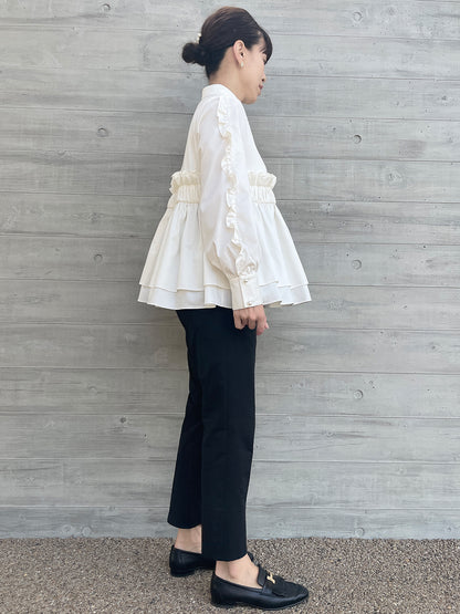 Peplum Frill Blouse White / ペプラムフリルブラウス ホワイト