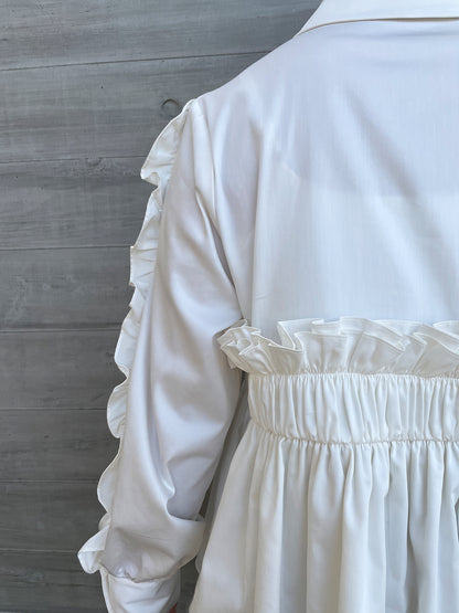 Peplum Frill Blouse White / ペプラムフリルブラウス ホワイト