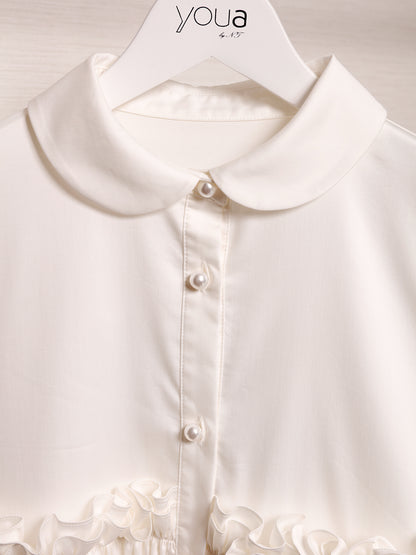 Peplum Frill Blouse White