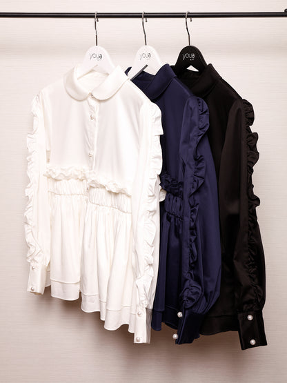 Peplum Frill Blouse White