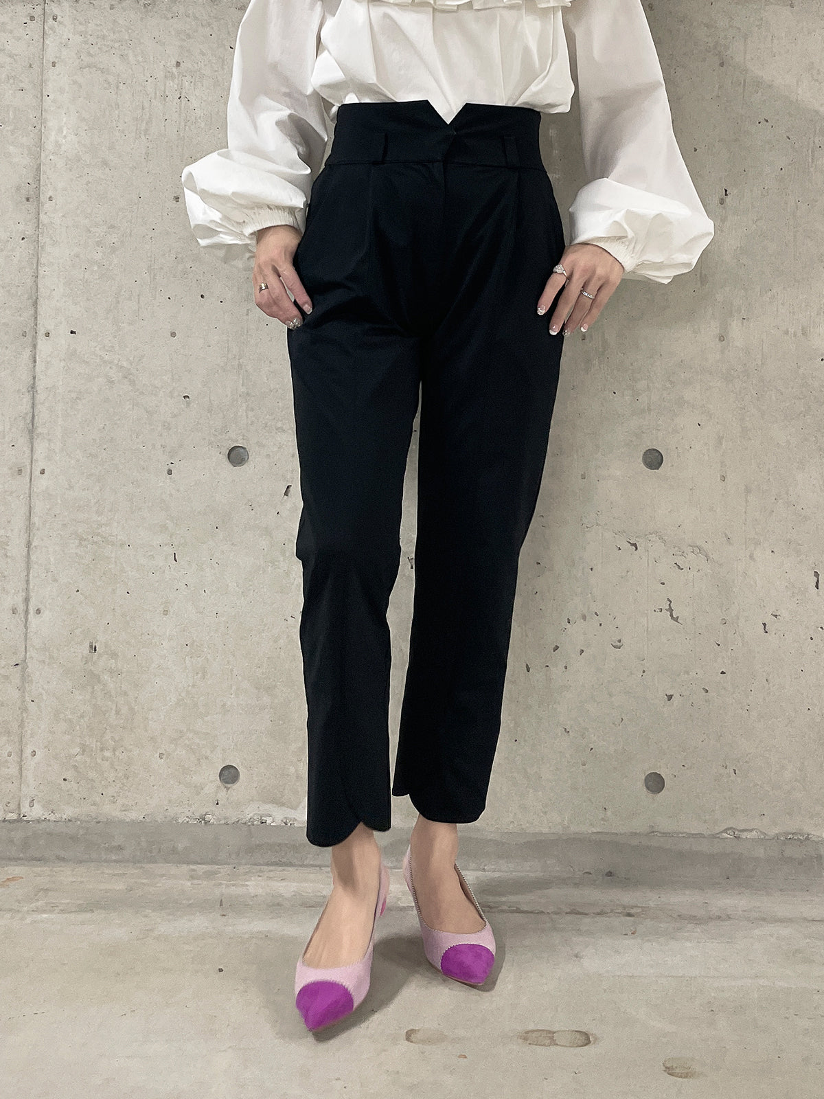 PETAL HEMLINE Tepard Pants Black / ペトゥルヘムライン テーパード