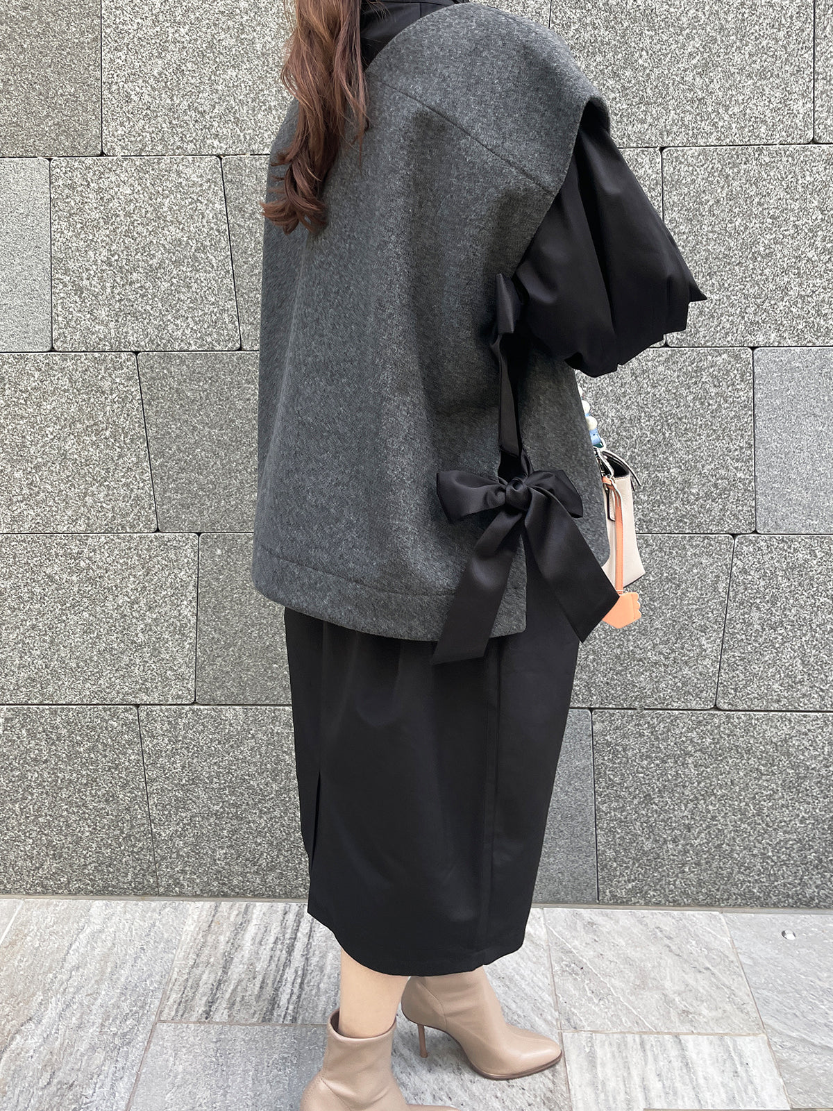 Rinkbbon gilet Charcoal gray