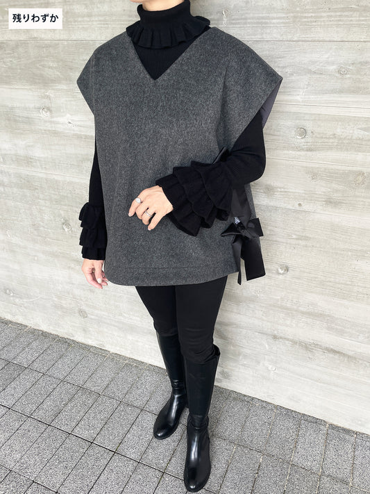 Rinkbbon gilet Charcoal gray / リンクボンジレ チャコールグレー