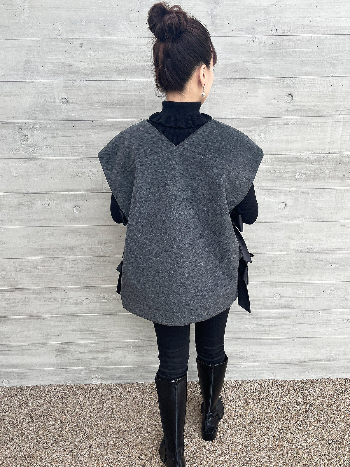 Rinkbbon gilet Charcoal gray